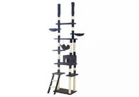 Adjustable Height Cat Scratching Tree , Stylish Cat Tree With Auxiliary Stairs supplier