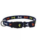 Adjustalbe Personalized Nylon Dog Collar Easy Clean With Reflective Line supplier