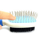Double Side Pet Hair Brush Fashionable Customized Shape Blue / Pink Color supplier
