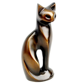 Black Color Cat Shaped Urn , Unique Cat Urns Metal Brass Material American Style supplier