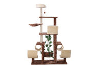 Plate / Fur Material Modern Cat Tree , Cat Scratch Tower Luxurious With Swing supplier