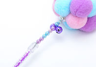 Three Color Hair Ball Funny Cat Stick , Interactive Pet Toy Size Customized supplier