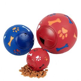 Blue / Red Color Dog Fetch Ball , Dog Snack Ball Chewable For Training Pets supplier