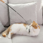 Retractable Funny Cat Stick , Interactive Kitten Toys With Solid Wood Handle supplier