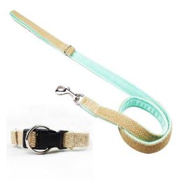 Nature Hemp Collar And Leash Set , Dog Collar Leash Combo 100% Cotton Material supplier