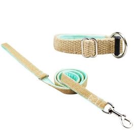 Nature Hemp Collar And Leash Set , Dog Collar Leash Combo 100% Cotton Material supplier