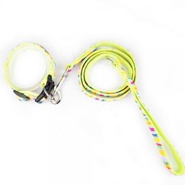 Cute Dog Collars And Leashes 600D Rainbow Oxford Material With Strong ABS Buckle supplier