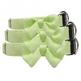 Cute Classic Ribbon Dog Collars , Designer Dog Collars Bamboo Hemp Material supplier