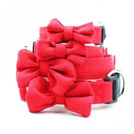 Cute Classic Ribbon Dog Collars , Designer Dog Collars Bamboo Hemp Material supplier