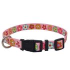 Adjustalbe Personalized Nylon Dog Collar Easy Clean With Reflective Line supplier