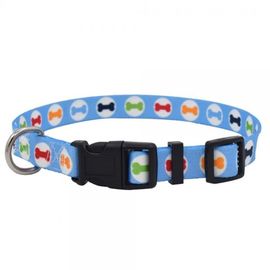 Adjustalbe Personalized Nylon Dog Collar Easy Clean With Reflective Line supplier