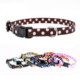 Adjustalbe Personalized Nylon Dog Collar Easy Clean With Reflective Line supplier