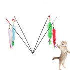 Fashion Interactive Cat Toys Soft Plush Feathers Stick Long Tail Educational Cat Toys supplier