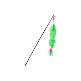 Fashion Interactive Cat Toys Soft Plush Feathers Stick Long Tail Educational Cat Toys supplier