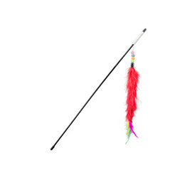 Fashion Interactive Cat Toys Soft Plush Feathers Stick Long Tail Educational Cat Toys supplier