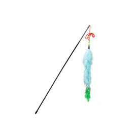 Fashion Interactive Cat Toys Soft Plush Feathers Stick Long Tail Educational Cat Toys supplier