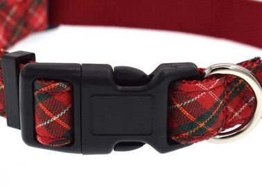 Butterfly Knot Dog Walking Collars , Cute Dog Collars Plaid Fashionable Weatherproof supplier