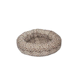 Leopard Print Round Dog Bed , Modern Cat Bed Waterproof Non - Slip Bottom supplier