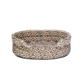 Leopard Print Round Dog Bed , Modern Cat Bed Waterproof Non - Slip Bottom supplier