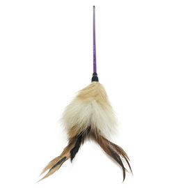 Cute Kitty Teaser Cat Toy , Interactive Cat Toys Feather Stick For Kitten supplier