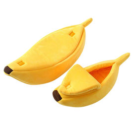 Banana Shape Unusual Cat Beds , Warm Winter Cat Bed Not Easy Deformation supplier