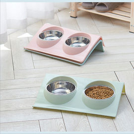 Fashionalbe Pet Food Feeder / Combination Double Bowl Thick Non - Tasteless supplier