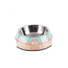 Customized Pattern Pet Food Feeder Melamine / Stainless Steel Material supplier