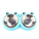 Double Bowls Pet Food Feeder Cute Modeling Frog Shape Easy Cleaning supplier