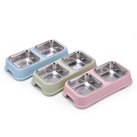 Quadrate Shape Pet Food Feeder Three Color Available High Transparency supplier