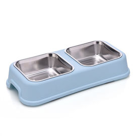 Quadrate Shape Pet Food Feeder Three Color Available High Transparency supplier