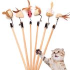 Cute Wood Cat Teaser Toy Sisal Material Size Customized For Dog / Cat supplier