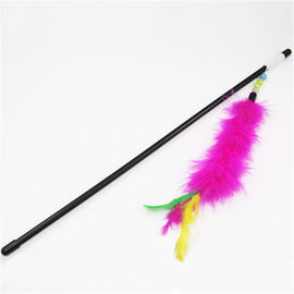 Colorful Rabbit Hair Cat Feather Teaser Wand Toy Size Customized ODM / OEM Accpeted supplier