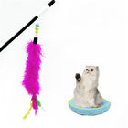 Colorful Rabbit Hair Cat Feather Teaser Wand Toy Size Customized ODM / OEM Accpeted supplier