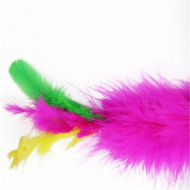 Colorful Rabbit Hair Cat Feather Teaser Wand Toy Size Customized ODM / OEM Accpeted supplier