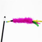 Colorful Rabbit Hair Cat Feather Teaser Wand Toy Size Customized ODM / OEM Accpeted supplier