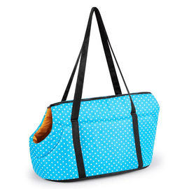 Dot Printed Pet Carrier Bag Polyester Material Weight 1kg Zipper Closure supplier