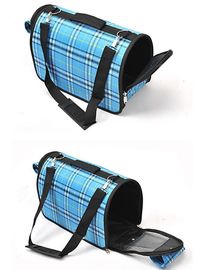 Plaid Pattern Pet Carrier Bag Lovely With Adjustable Dismountable Long Belt supplier