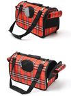 Plaid Pattern Pet Carrier Bag Lovely With Adjustable Dismountable Long Belt supplier