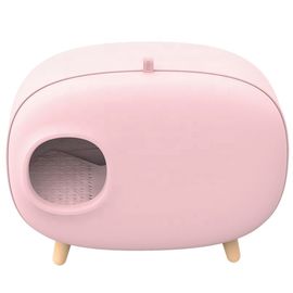 Pet Cleaning Enclosed Kitty Litter Box , Lightweight Cat Litter Training Toilet supplier