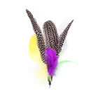 Eco Friendly Interactive Cat Toys / Cat Feather Teaser Wand With Feather supplier