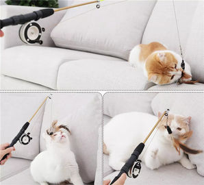 Retractable Feather Teaser Cat Toy Plastic Material For Pet Cat Play supplier