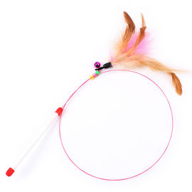 Colorful Interactive Cat Toys Wire Feather Bell Cat Tickling Stick With Logo Customized supplier