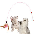 Colorful Interactive Cat Toys Wire Feather Bell Cat Tickling Stick With Logo Customized supplier