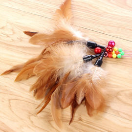 Colorful Interactive Cat Toys Wire Feather Bell Cat Tickling Stick With Logo Customized supplier