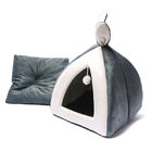 Warm Small Pet Cat Bed / Kitten House Collapsible Cave Bed For Winter supplier