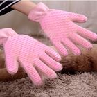 Pink Professional Pet Grooming Gloves Bath Cleaning Glove For Cat / Dog supplier