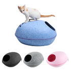 Natural Felt Cat Bed , Dog Cave Beds Funny Egg Type PET House With Cushion Mat supplier