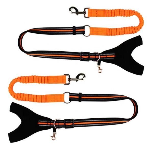 Fashion Dog Collars And Leashes With Elastic Extended Retractable Nylon Braided Rope supplier