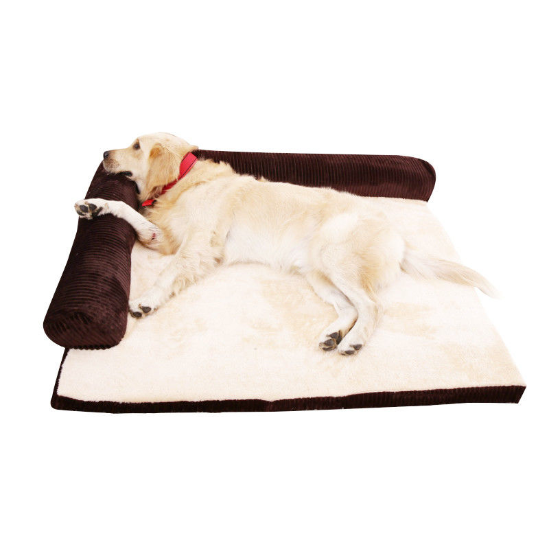 Anti - Slip Extra Large Dog Beds High Density Sponge / Corduroy Plush Material supplier