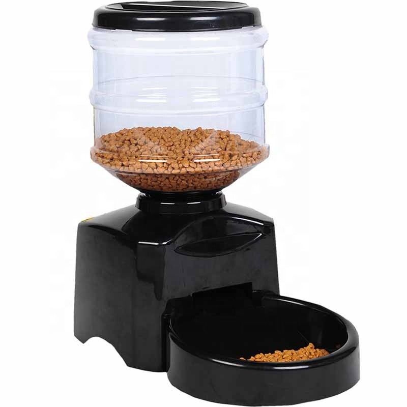 Capacity 5.5L Automatic Pet Feeder , Pet Food Dispenser Multifunction Black Color supplier